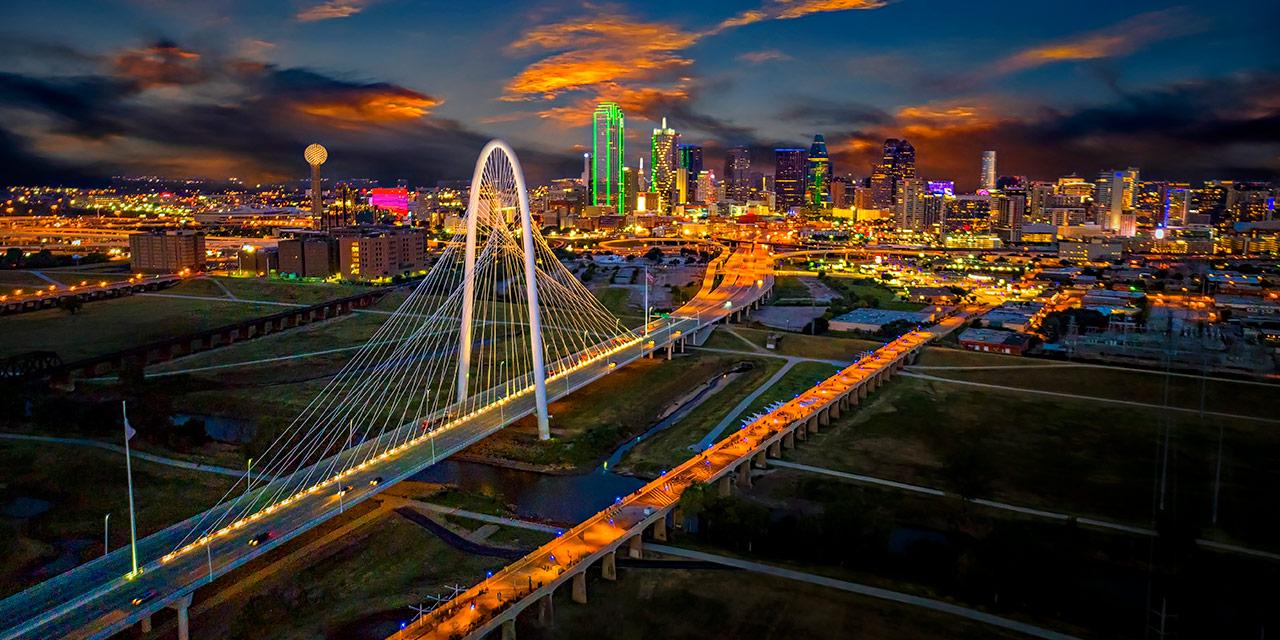 Downtown Dallas in the evening